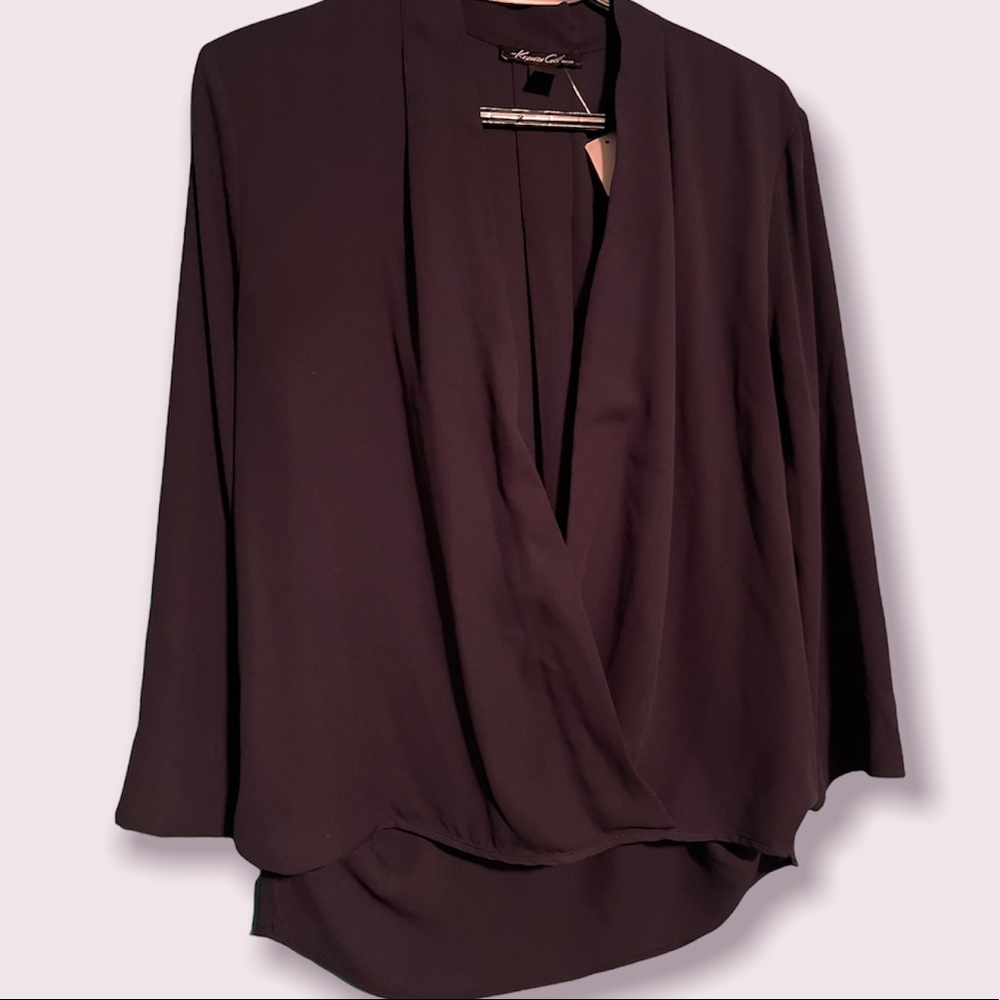 Flowy, Sheer, Crossover Blouse